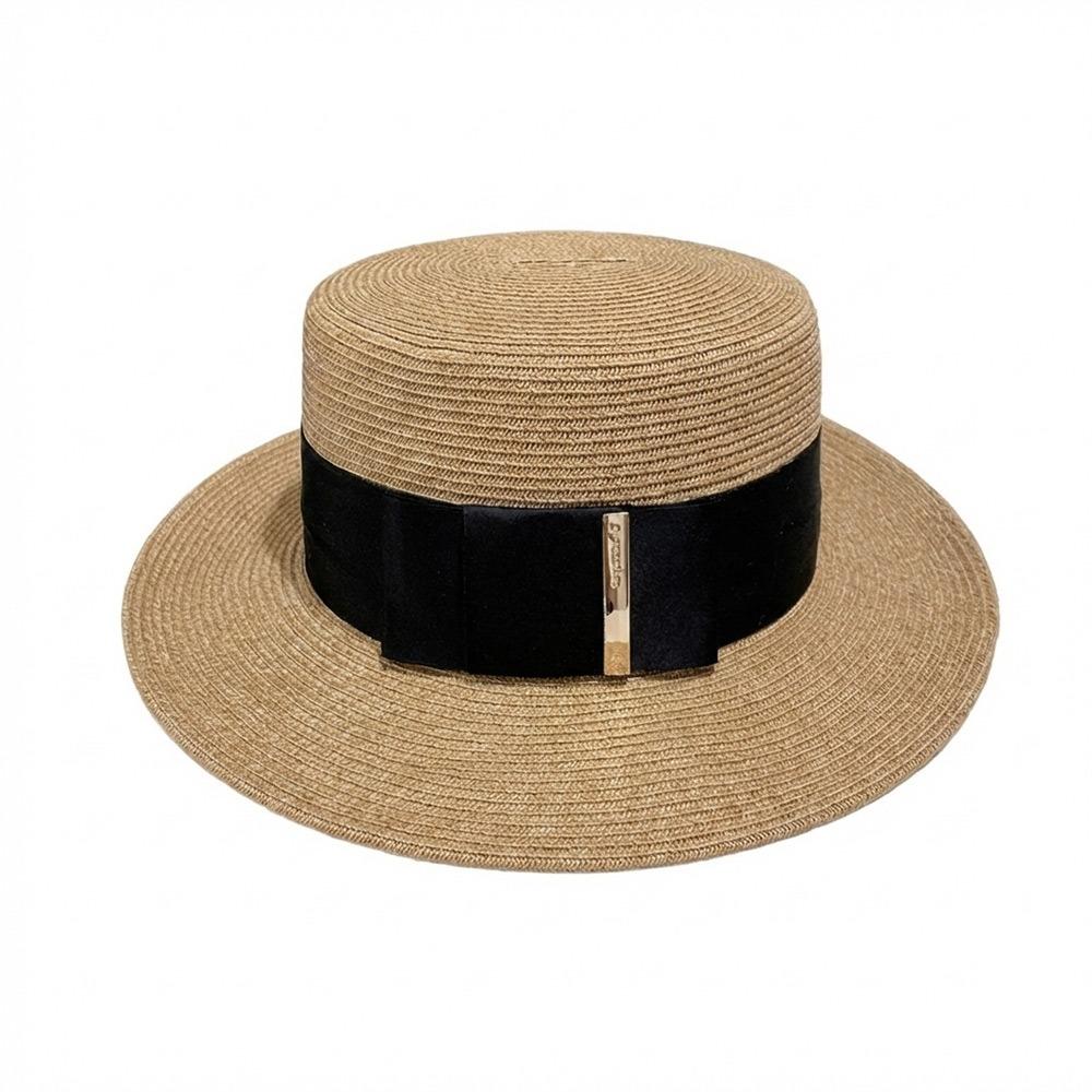 British Style Satin Bow Ladies Sun Hat Wide Brim Elegant Sun Protection Hat Sun Protection Visor Cap Outdoor Activities