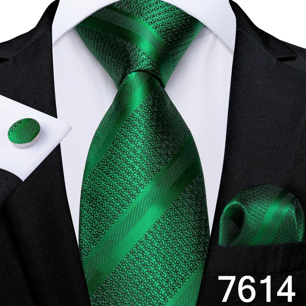 Мужской шелковый галстук в клетку, полосатый однотонный синий галстук, носовой платок, набор запонок, свадебный комплект