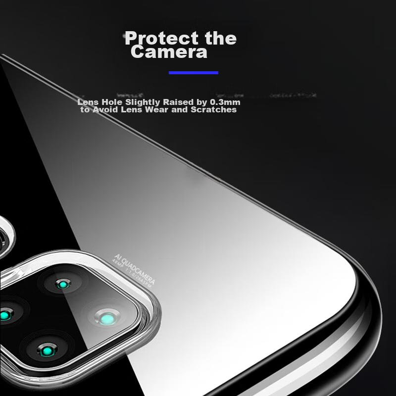 HotFire Transparent Silicone Case for Huawei Nova 5 Pro/5Z, Ultra-Thin Shockproof Soft Shell with Full Protectio