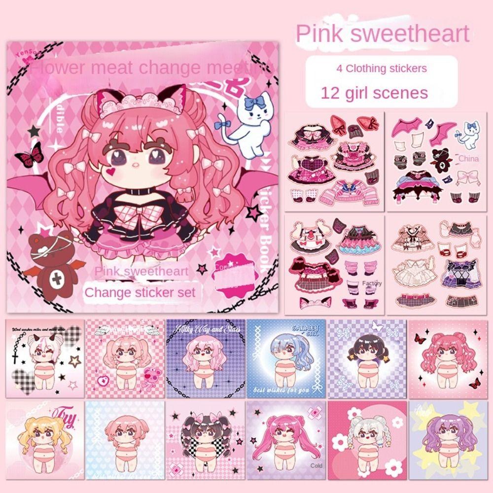 Cartoon Dress Up Sticker Paper Dress-up Outfit Stickers Painting Book Stickers  Kids