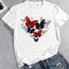 Clothing Casual Love Heart Butterfly 90s Trend Summer Fashion Graphic T-shirt Women Top  Tshirt Short Sleeve Lady Female Print Tee