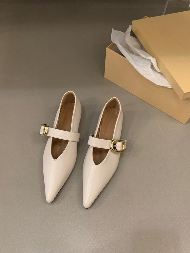 Flat Bottom Pointed Black Single Shoes Women's Shoes 2024 New Summer French Low Heel Temperament Mary Jane Small Leather Shoes