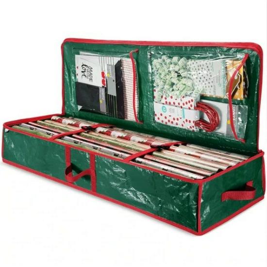 Christmas Paper Tube and Gift Storage Bag for Under-Bed Use