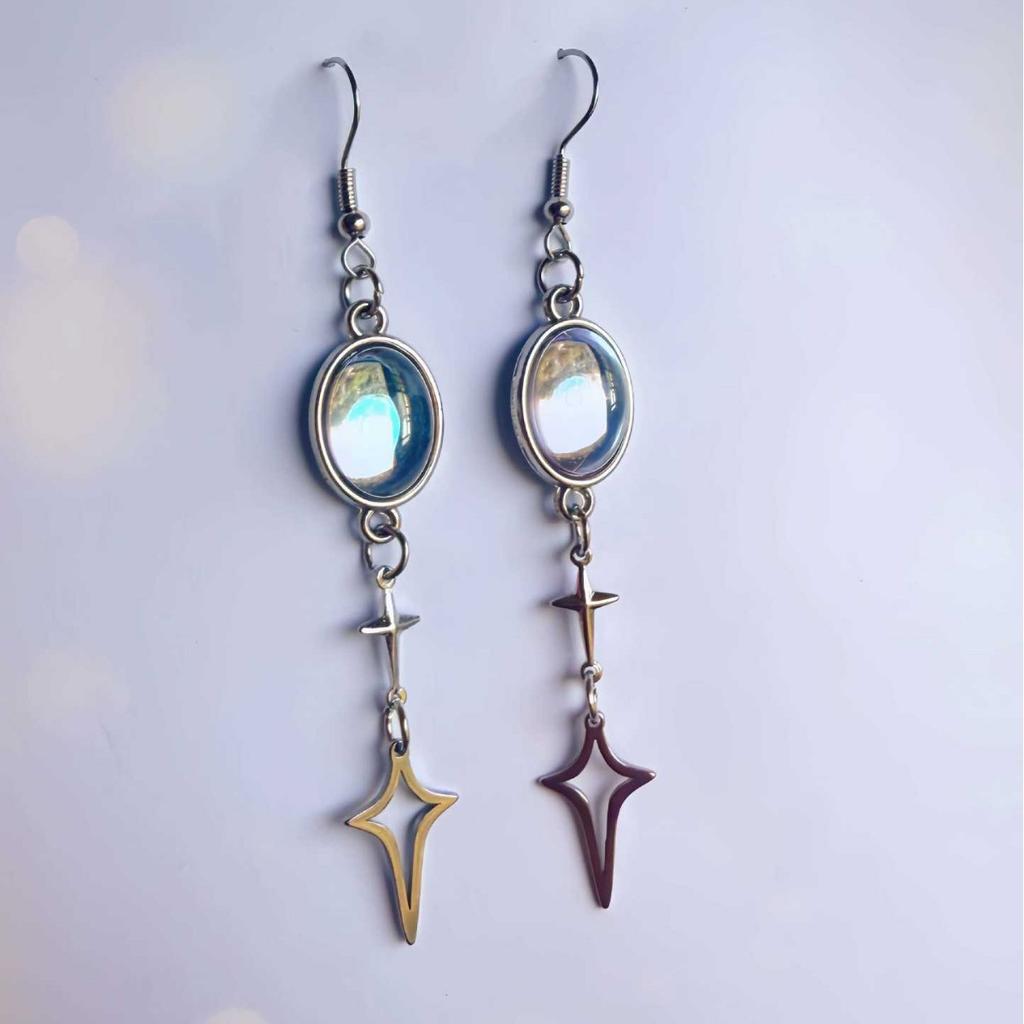 North Star Dangle Earrings, Y2K Gothic Jewelry, Hypoallergenic Earrings, Cute Statement Earrings