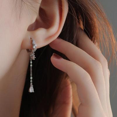 1 шт. женские серьги в форме капли воды кулон с кисточкой и кубическим цирконием висячие серьги