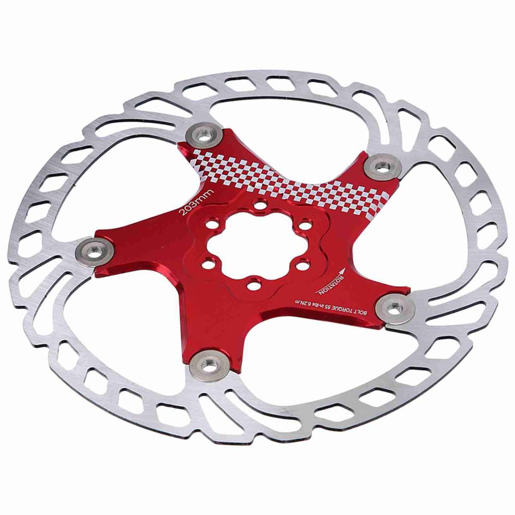 203mm Floating Disc Six Bolts Bicycle Mountain Bike Brake Disc Cycling Accessory(redsilver )