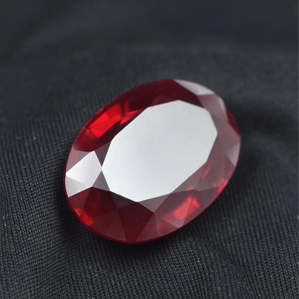 Natural Red Ruby Loose Gemstone Bloody Oval Cut 52.55 ct for Jewelry Making and Gem Collections