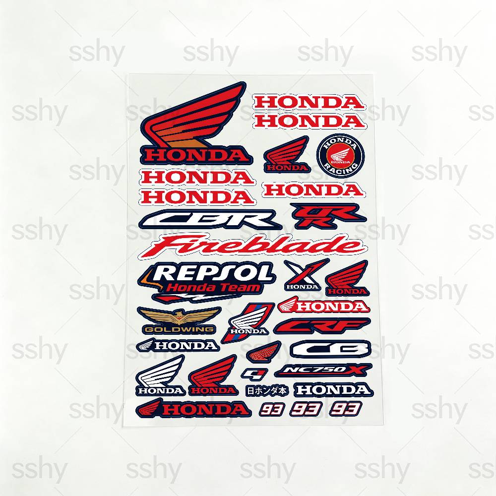 For Honda Waterproof Reflective Motorbike Stickers Easy Peel Removable Decals for Motorcycle CarFA1