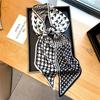 Luxury Long Silk Scarf Female Animal Horse Print Thin Narrow Scarf Bag Hair Band Ribbon Scarfs Women Neckerchief