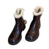 Soft Leather Thick-soled Snow Boots for Women 2025 New Winter Thin Boots Warm Cotton Shoes Fluffy Shoes Small Short Boots for Women