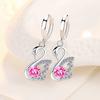 New 925 Sterling Silver Women Earrings Pendant Fashion Pink Blue White High Quality Fashion Little Swans Earring Jewelry Gift