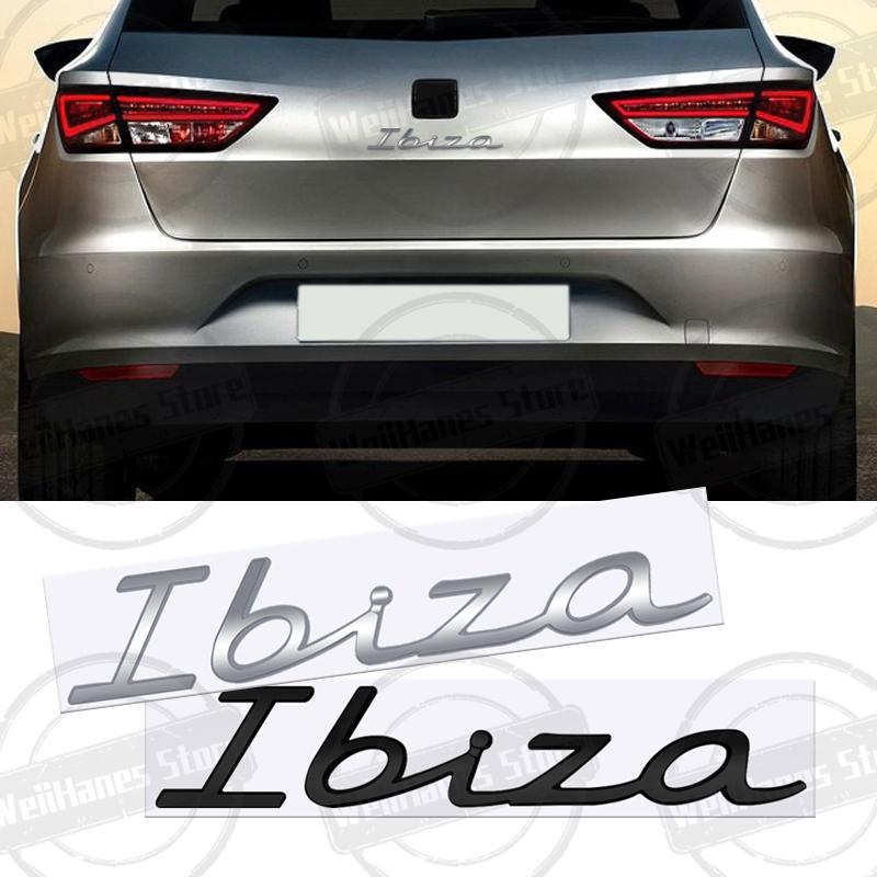 gycsn9 Metal For Ibiza Rear Badge Emblem Chrome Letter Logo Glossy Black Silver Red Accessories Sticker
