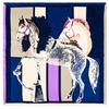 POBING Manual Hand Rolled Twill Silk Scarf Women Horse Print Square Scarves Echarpes Foulards Femme Wrap Lady Bandana Hijab 90CM