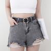 Adjustable PU Leather Belt Black Jeans Belt Fashion Women's Belts  for Jeans Dresses Decoration