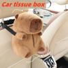 New Capibala Capybara Car Tissue Box Cute Plush Car Armrest Box Extraction Paper Box Multi-functional Hanging Paper Extractor