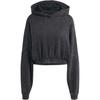 Originals Crop Hoodie Acid-Wash Solid Color Soft Loose Casual Hooded Long Sleeve Sweatshirt Women Hoodies Black JJ0333