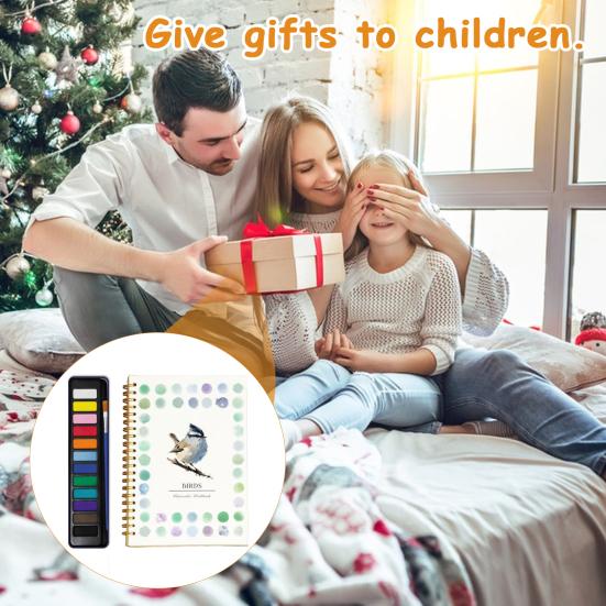 Рабочая тетрадь с 12 цветами пигмента, пошаговое руководство по рисованию животных и цветов