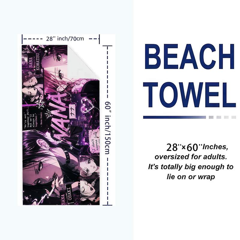 Nana Print Beach Towel, Large Soft Quick Dry Towel for Beach Camping Swimming