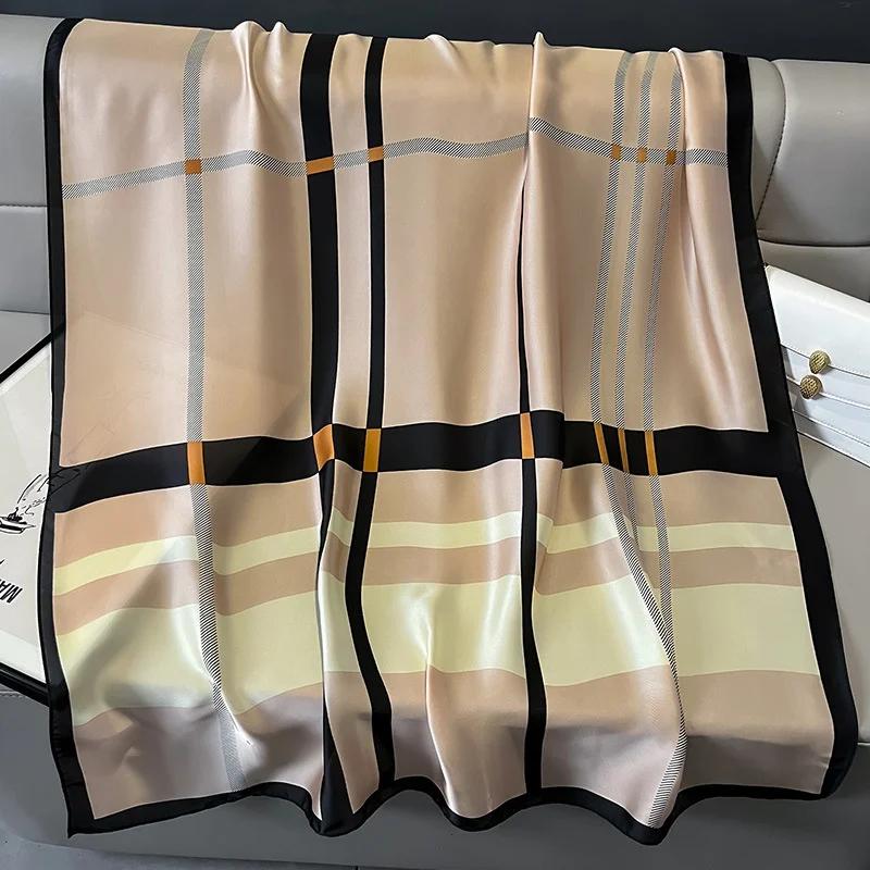 Design Satin Silk Shawl Hijab Scarf Women Fashion Summer Sunscreen Beach Stole Wraps Bufanda Female Headkerchief Echarpe New