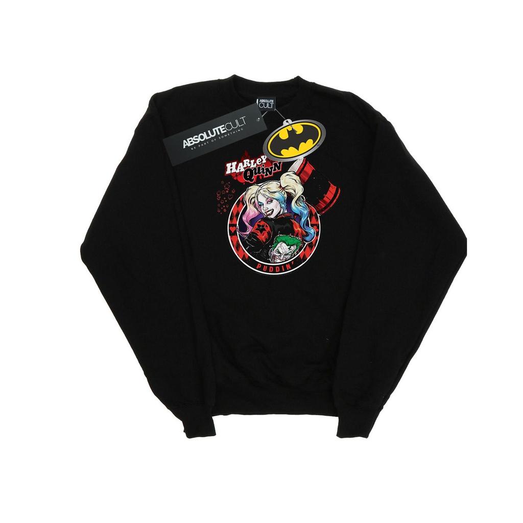 DC Comics Mens Harley Quinn Joker Patch Sweatshirt