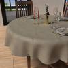 Round Stain-resistant Tablecloth Diameter 180 Cm LUXURY Champagne, by Soleil d'Ocre