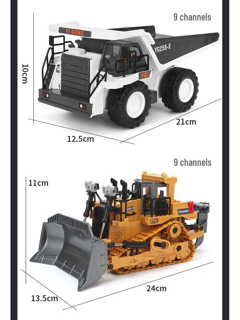 Free Shipping Alloy Remote Control Excavator Dump Truck Toy for Kids