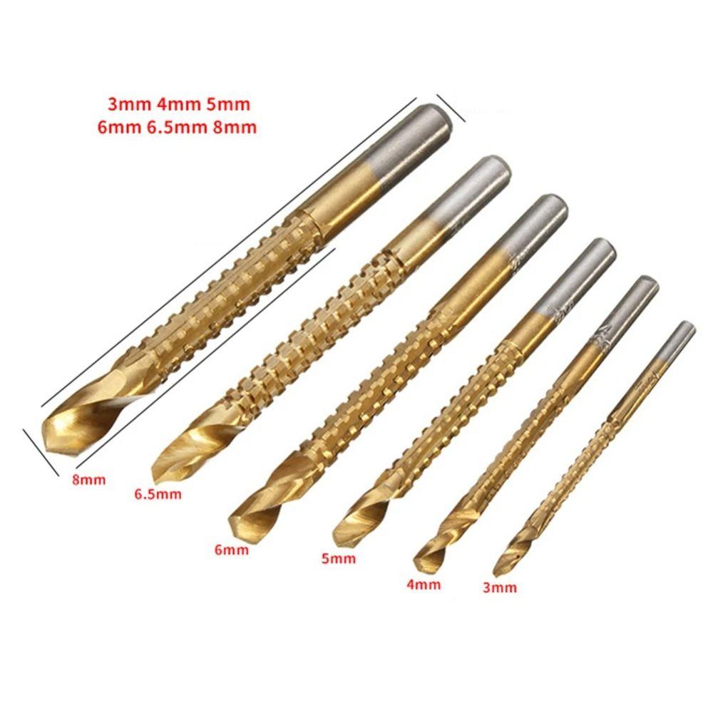 Набор из 6 многофункциональных зубчатых сверл 3-8 мм, инструмент для деревообработки, универсальный набор для прорезки отверстий