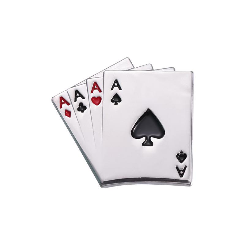 Брошь-карточка из покерной серии: Пики, Трефы, Бубны, Черви Металлический значок на лацкан.