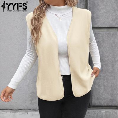 Женская мода повседневная осень-зима однотонные принтованные свитера без рукавов с V-образным вырезом