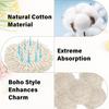 2 Pcs Handmade Coasters with Tassels for Drinks Absorbent Boho Coasters Set White Cotton Coaster for Mugs Cups, Housewarming Present Tabletop