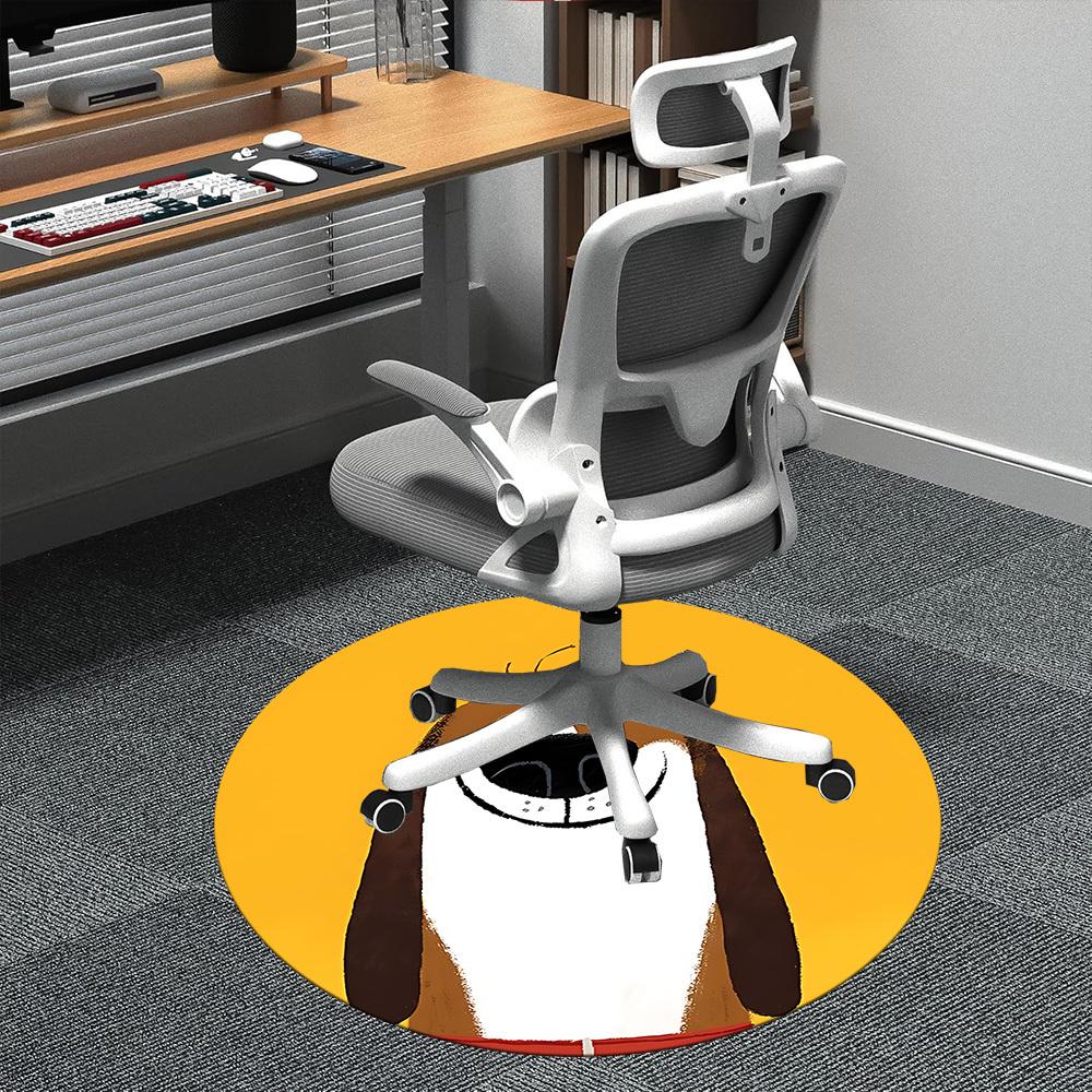 1PC Puppy Pet Office Round Area Rug,  Mat Suitable ForOffice, Under Office Chairs Bedroom Living Room Home Decor, Room Deco