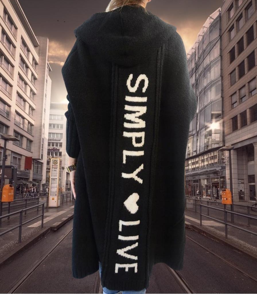 Осенне-зимнее новое свободное вязаное пальто-кардиган средней длины с капюшоном