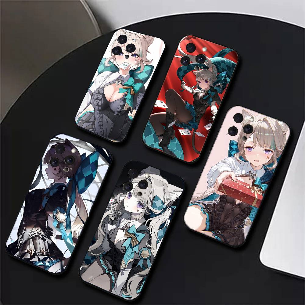 Чехол для телефона Lynette Anime Game Genshin Impact для IPhone 17 Air 16 15 14 13 Pro Max 11 12 Черный силиконовый чехол