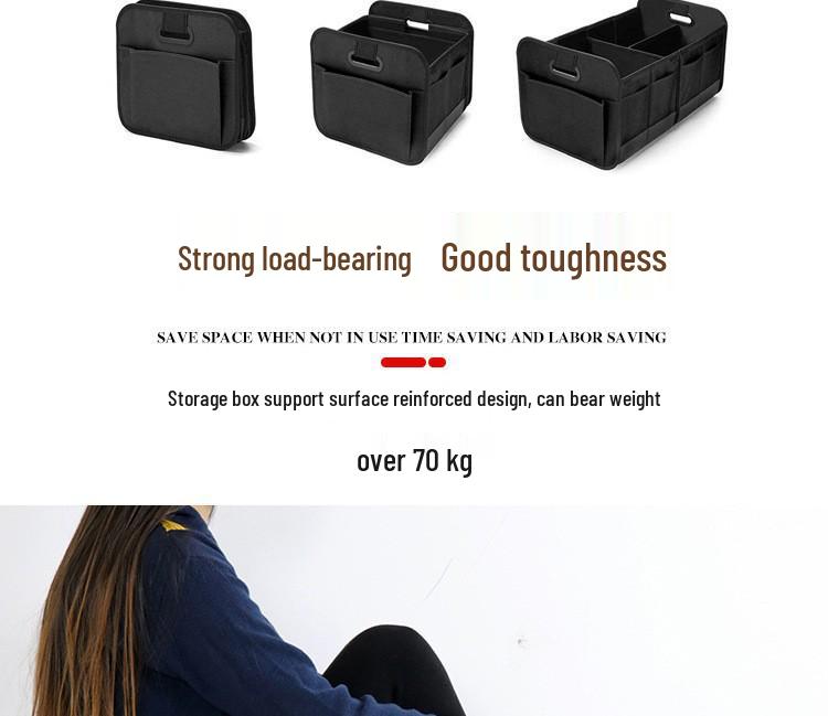 Large Capacity Foldable Car Trunk Storage Box - Oxford Cloth