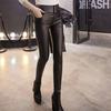 Fashion Women Solid Casual Keep Warm Trousers Sexy Leather Tight Leggings Pants
