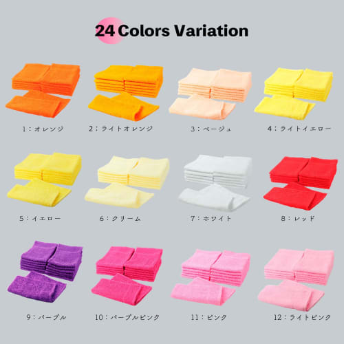 Mukotowel (Glueless Towels) Senshu Hand Towels, Thin (90 Momme), 12-Pack (Light Blue)