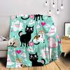 Cute Cat Kawaii Animal Design Flannel Throw Blanket Lightweight Warm Cozy Gifts for Kid and Adults Gift Suitable Couch Bed Chair