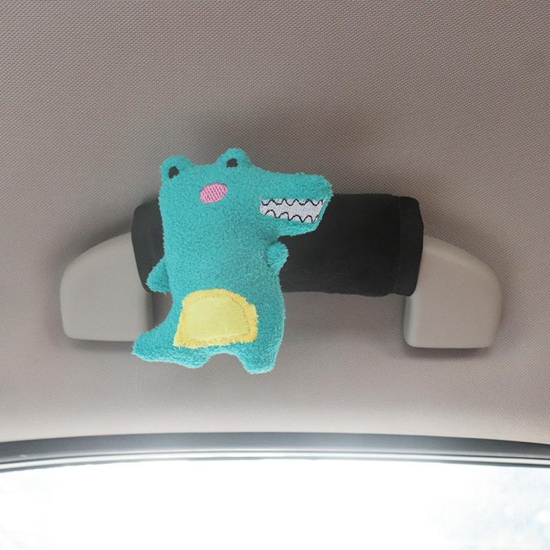Милая мультяшная кукла-панда, чехол на ручку двери салона автомобиля, универсальный плюшевый чехол-протектор для ручника, защита держателя на крышу автомобиля