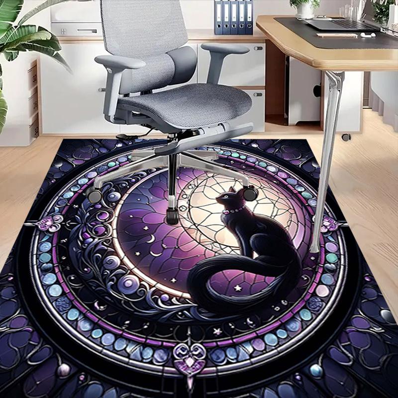 1PC Stained Glass Cat Extra Large Non Slip Floor carpet, Office, family, Studio   Large Area Rug Indoor Rugs, Bold Statement Piece