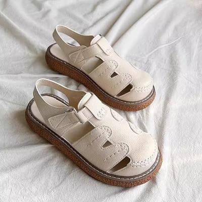 Женские летние повседневные сандалии на толстой подошве с открытым носком