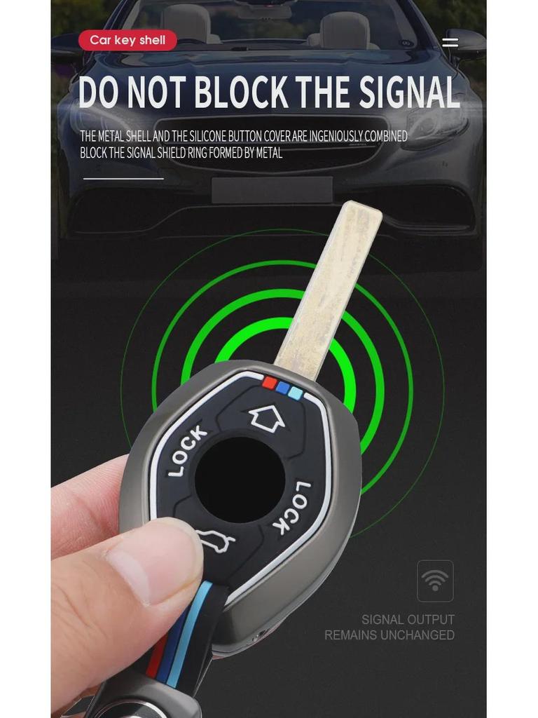 BMW Classic Straight Car Key Cover: Compatible with X35, Z34, 357 Series, E38, E39, E46, E83 Models.