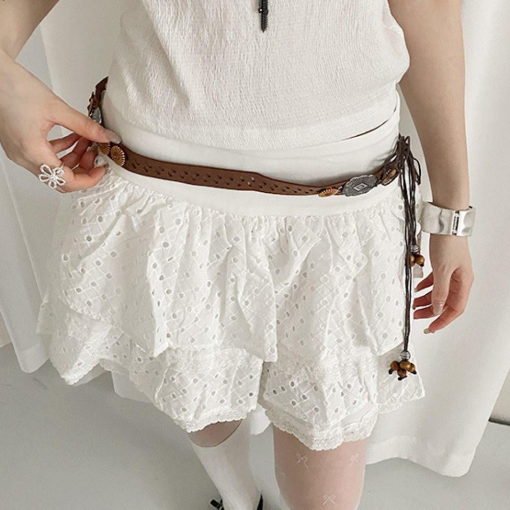 Flower Bohemian Style Waist Chain Wax Line Women Woven Belt Elegant Ethnic Style Belt  Versatile