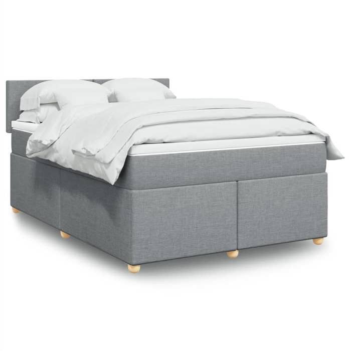 Maison Exclusive - Sommier à lattes de lit avec matelas Gris clair 140x190cm Tissu