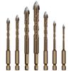 Triangle Bit Tool Metric Composite Tap Cross Hex Tile Drill Bit Set Cutting Drilling Polishing