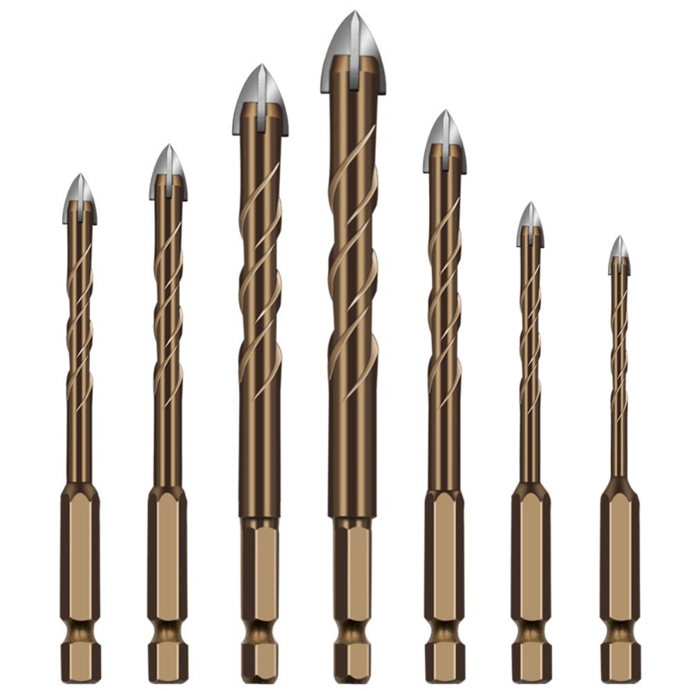 Concrete Spiral Screw Drill Bit Set Metric Composite Tap Cross Hex Tile Cutting Drilling Polishing