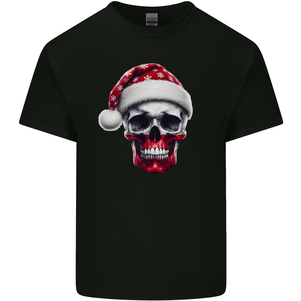 Polish Christmas Skull Xmas Poland Biker Flag Unisexs Light Cotton TShirt