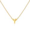 Stainless Steel Initial Necklace Gold  Color Cut Letters Single Name Choker Necklace for Women Pendant Jewelry Gift