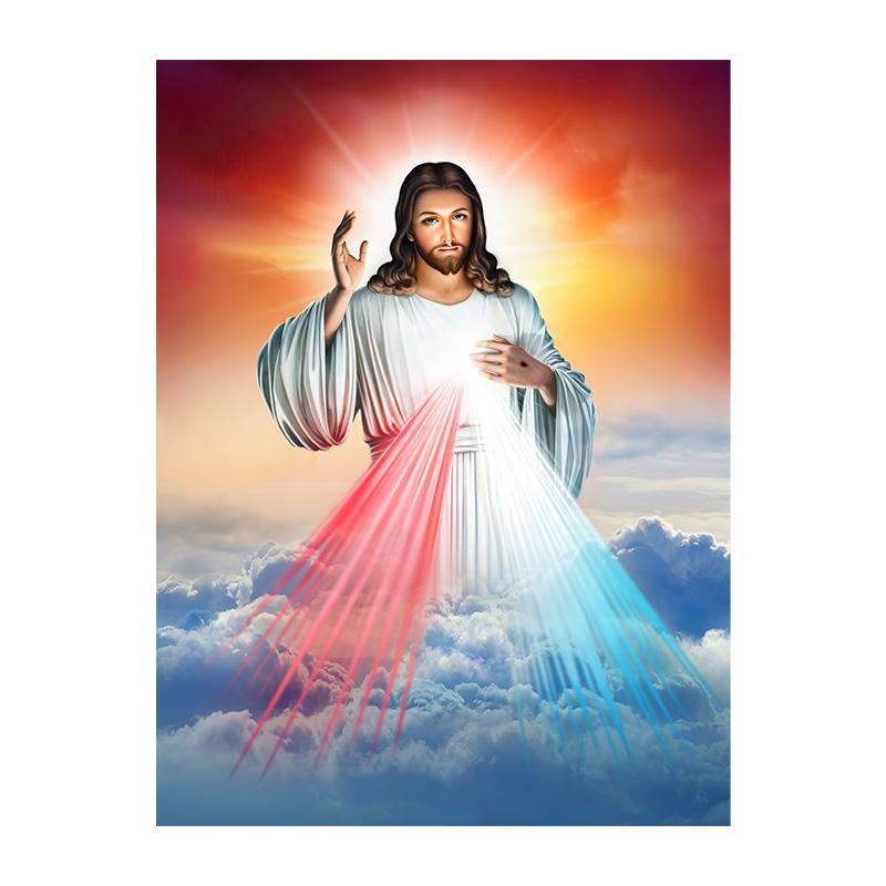 Vintage Sacred Heart of Jesus Art Prints Mary God Poster Abstract Religion Canvas Painting Retro Wall Picture Home Decoration