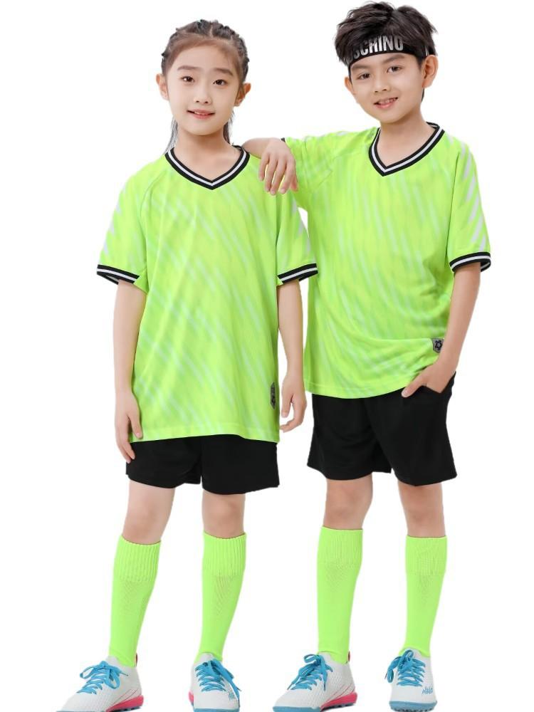 Children's football jersey set Youth football training jersey Boys and girls game jersey Primary and secondary school jersey