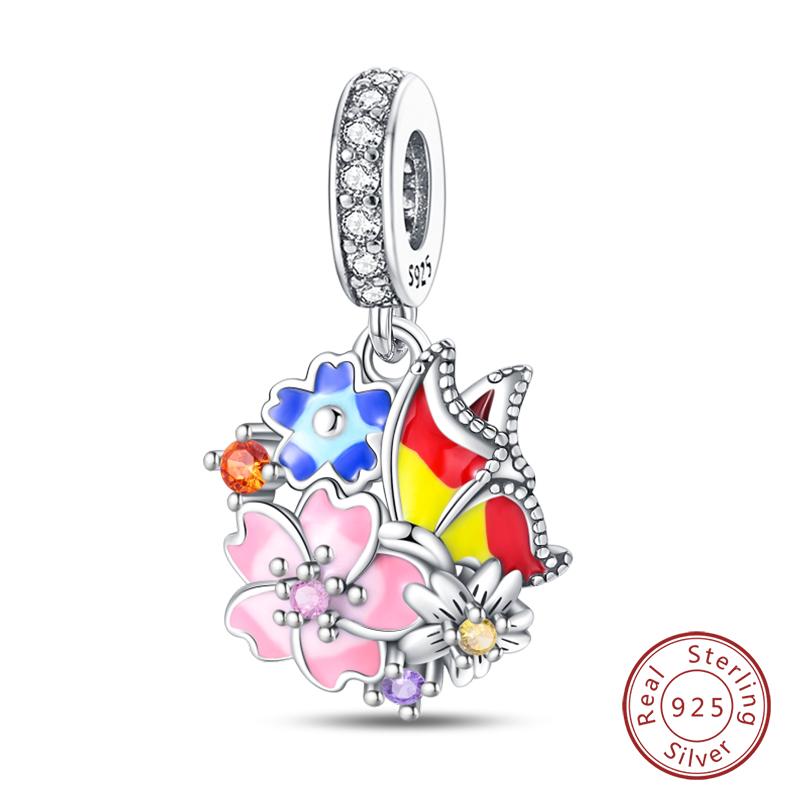 Новые 100% Медные Светящиеся в темноте Подвески-шармы с драгоценными камнями в форме сердца и бабочки, Подходят для оригинального браслета Qikaola, DIY, Ювелирные изделия на день рождения